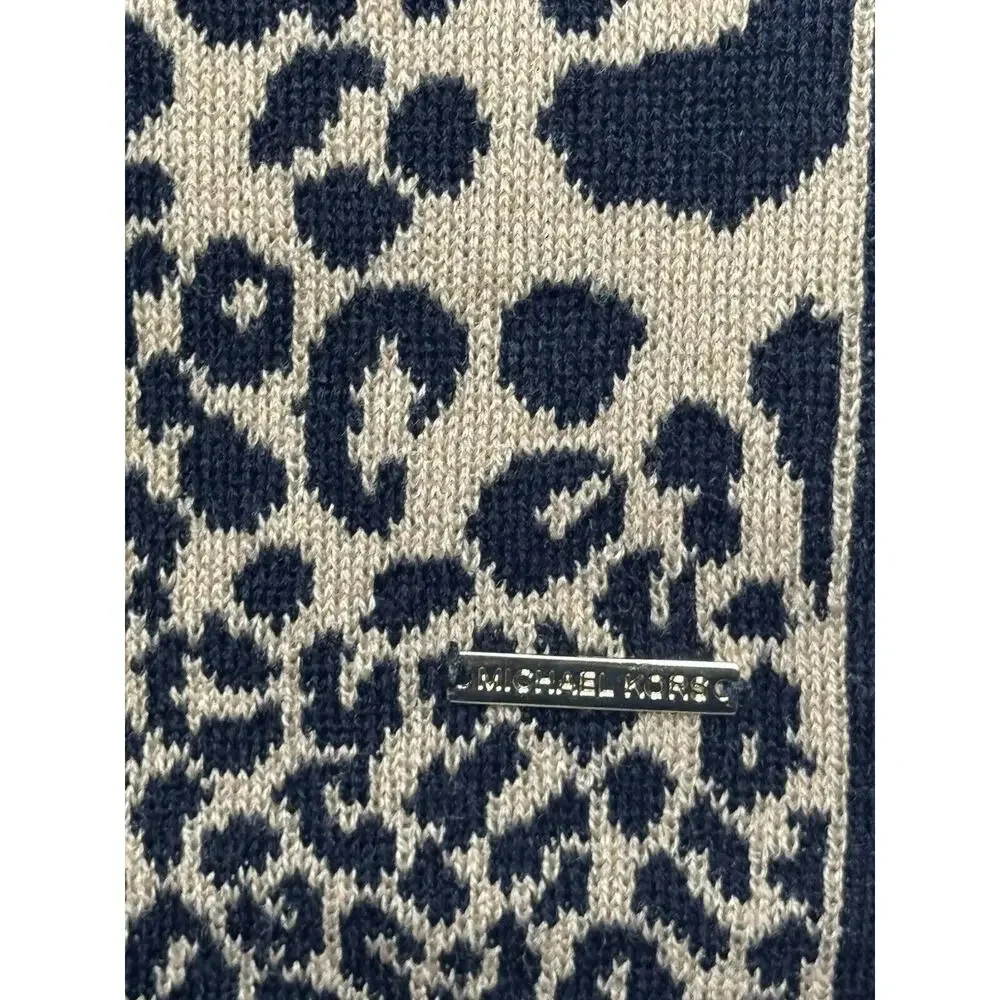 Michael Kors Womens Animal Print Knit Scarf OS‎ Infinity Loop Black Tan Winter